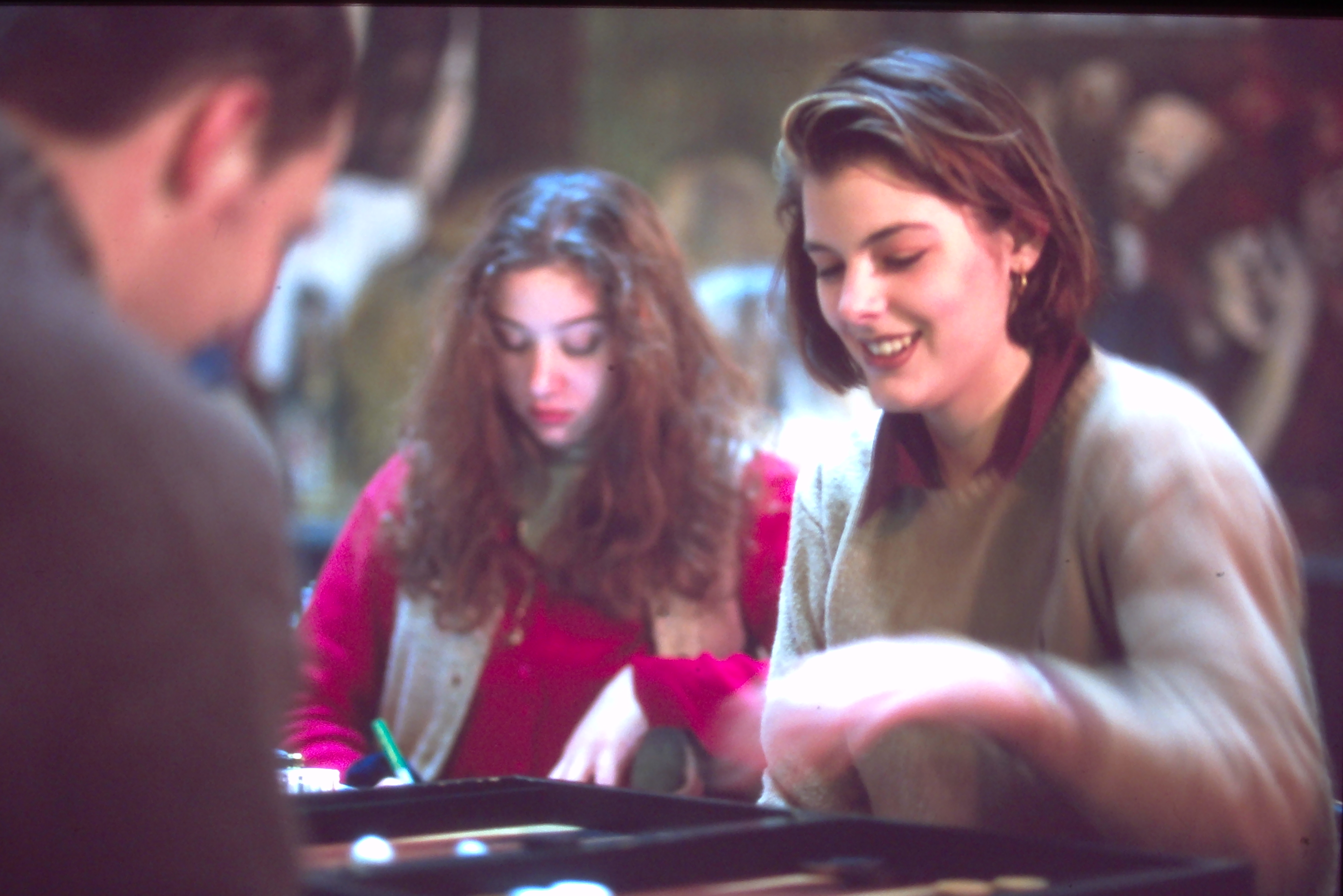 Students playing Backgammon at AMEX Cafe