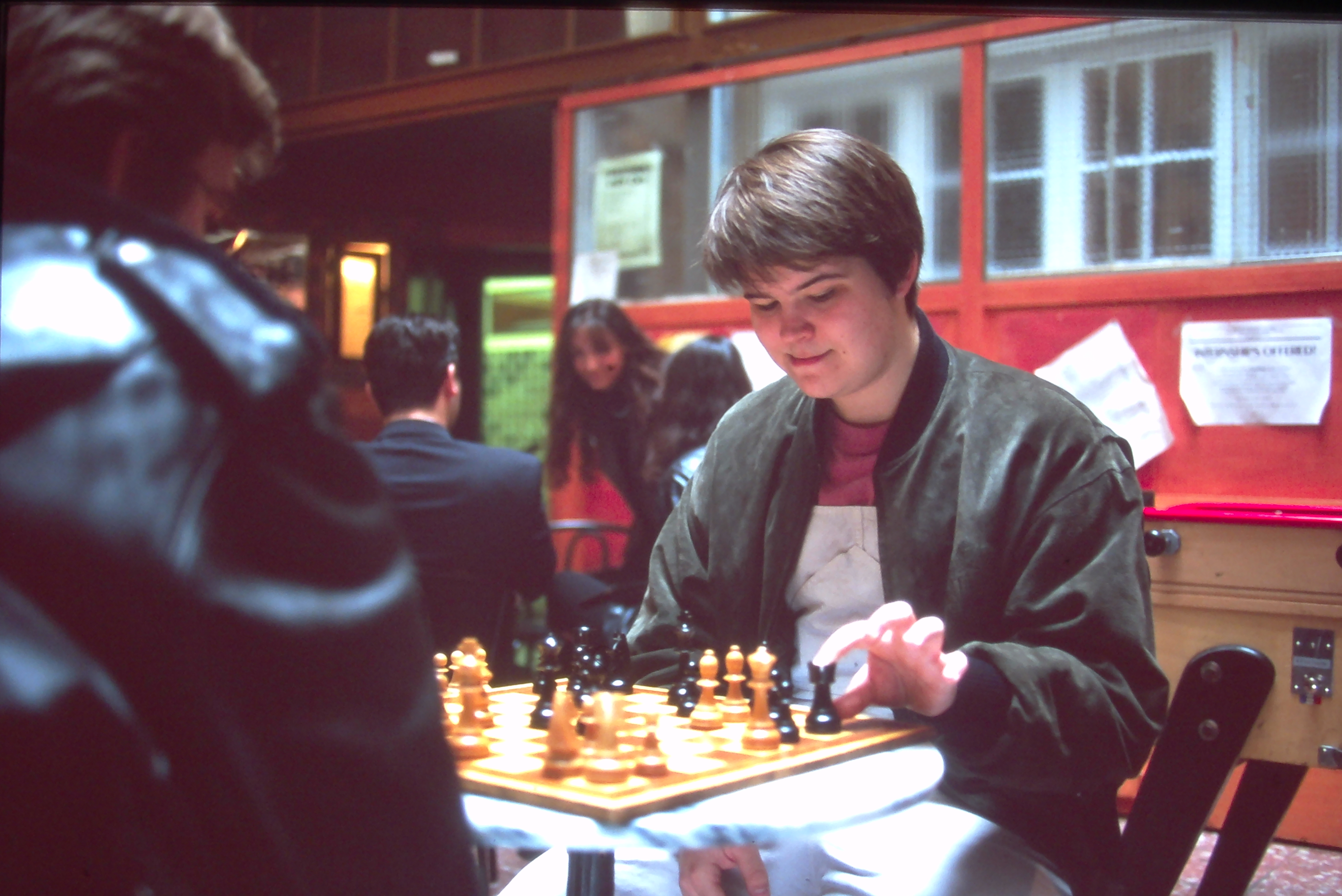 Students playing Chess at the AMEX Cafe