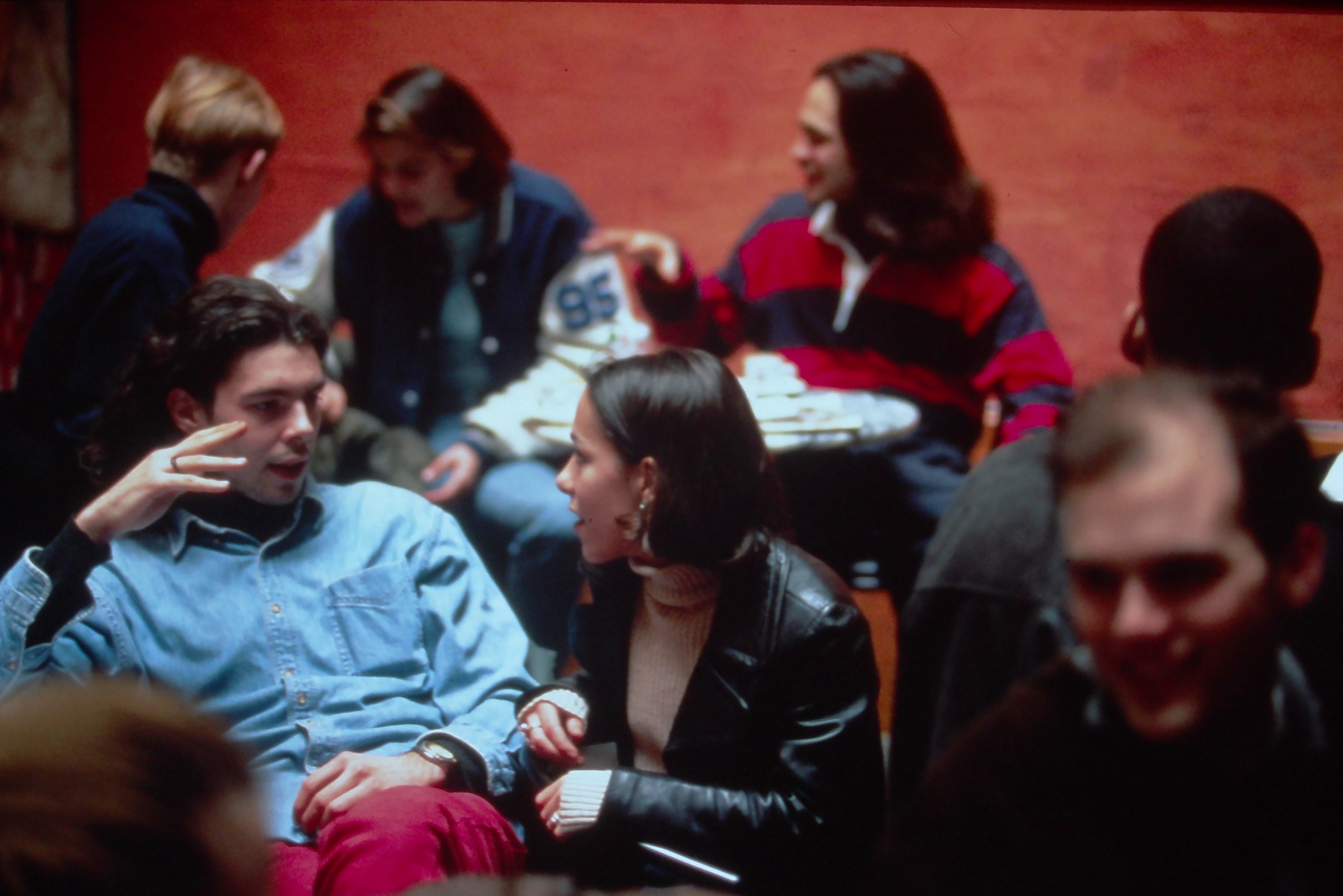 Lost in conversation in the AMEX Cafe