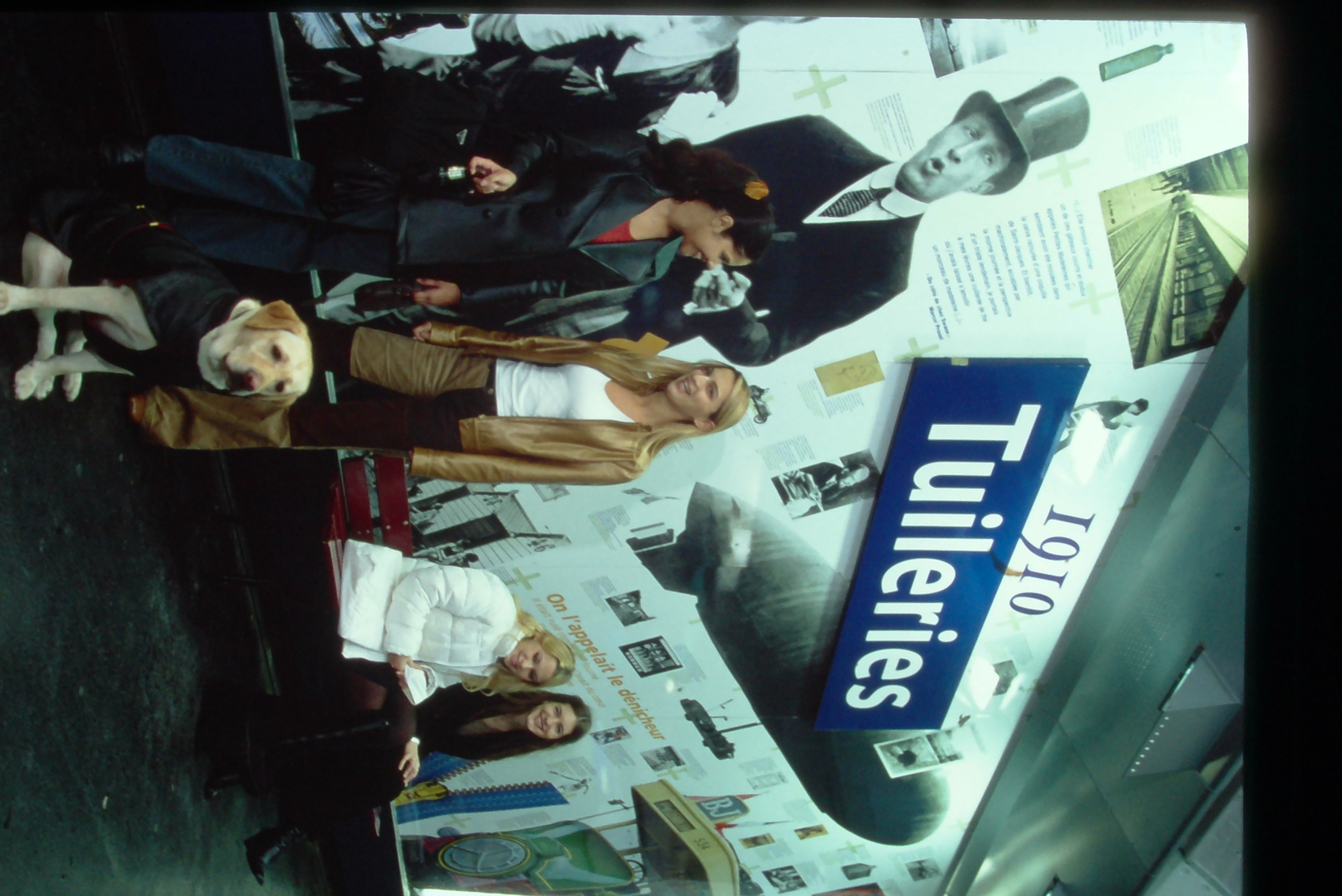 Students at Tuileries metro station 1