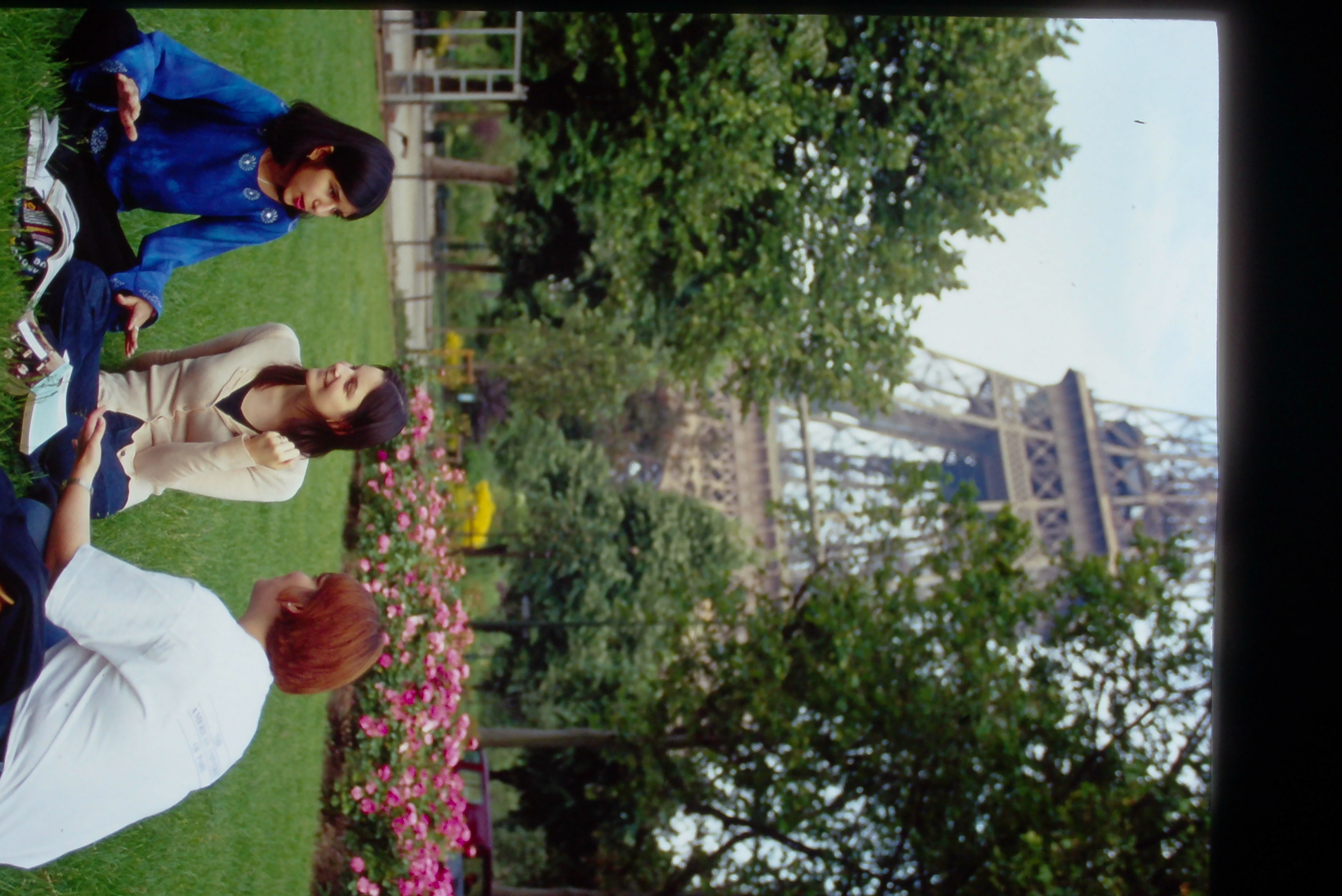 Students in conversation at Champ de Mars