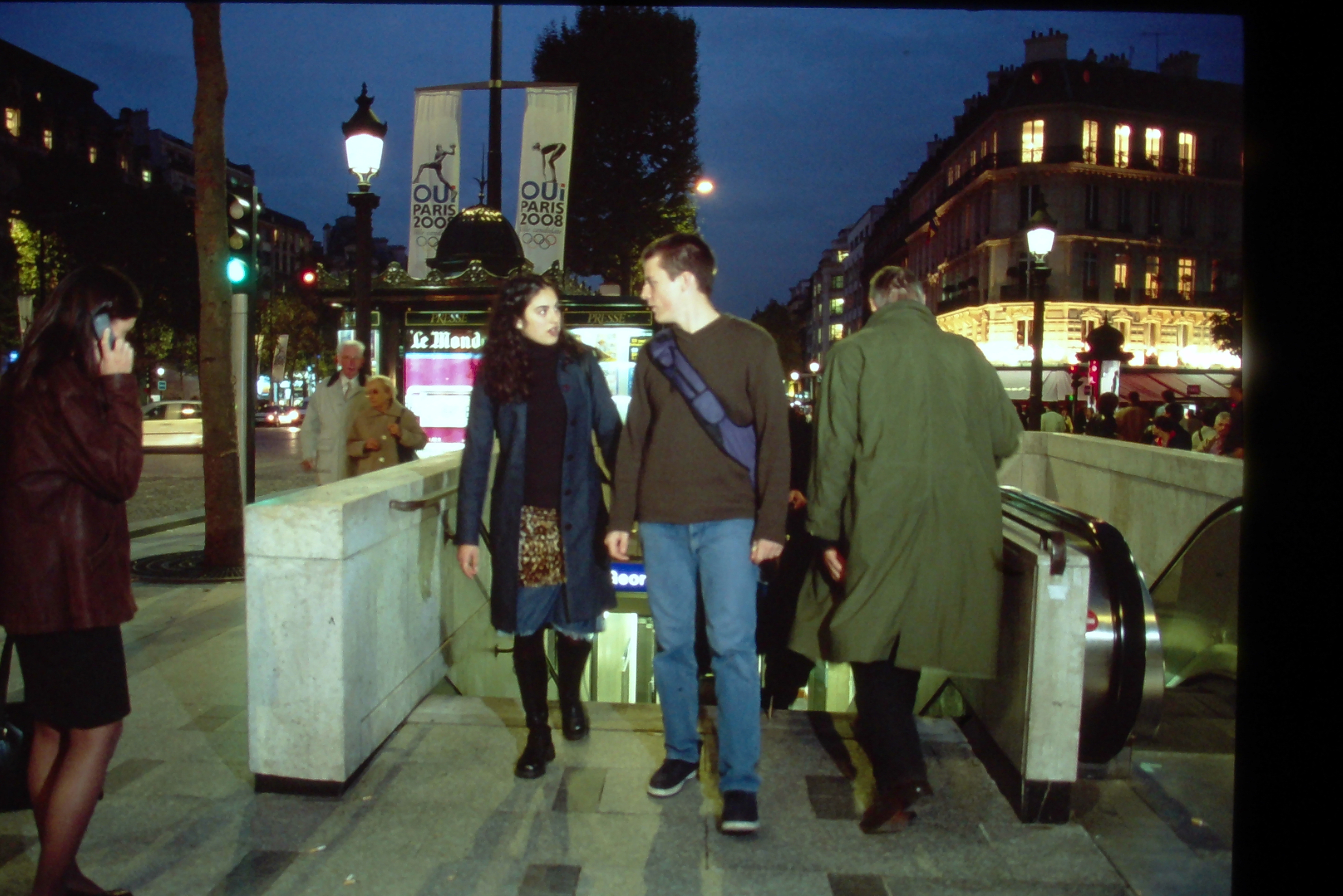 Students at George V metro station
