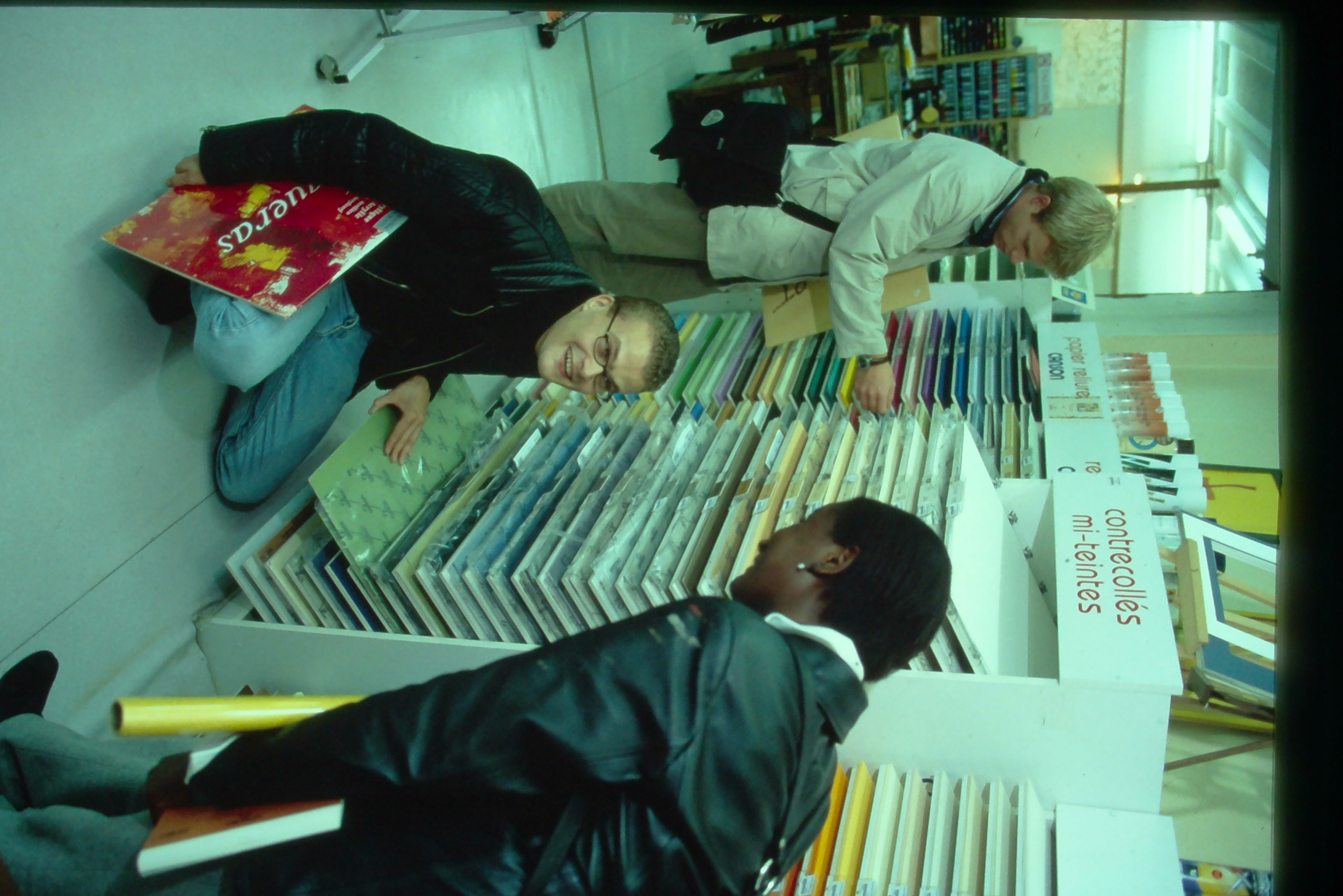 Students shopping for art supplies