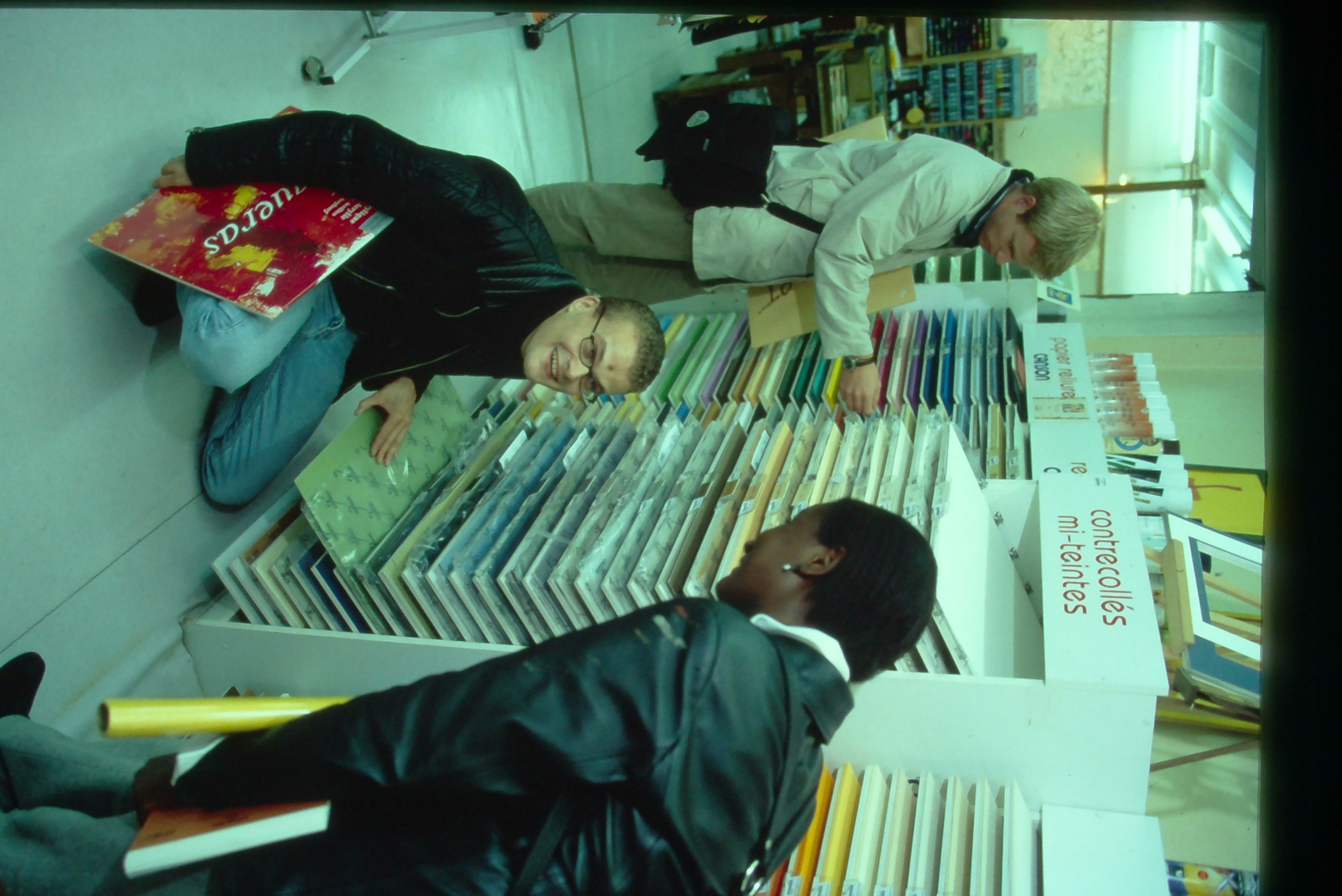 Students shopping for art supplies