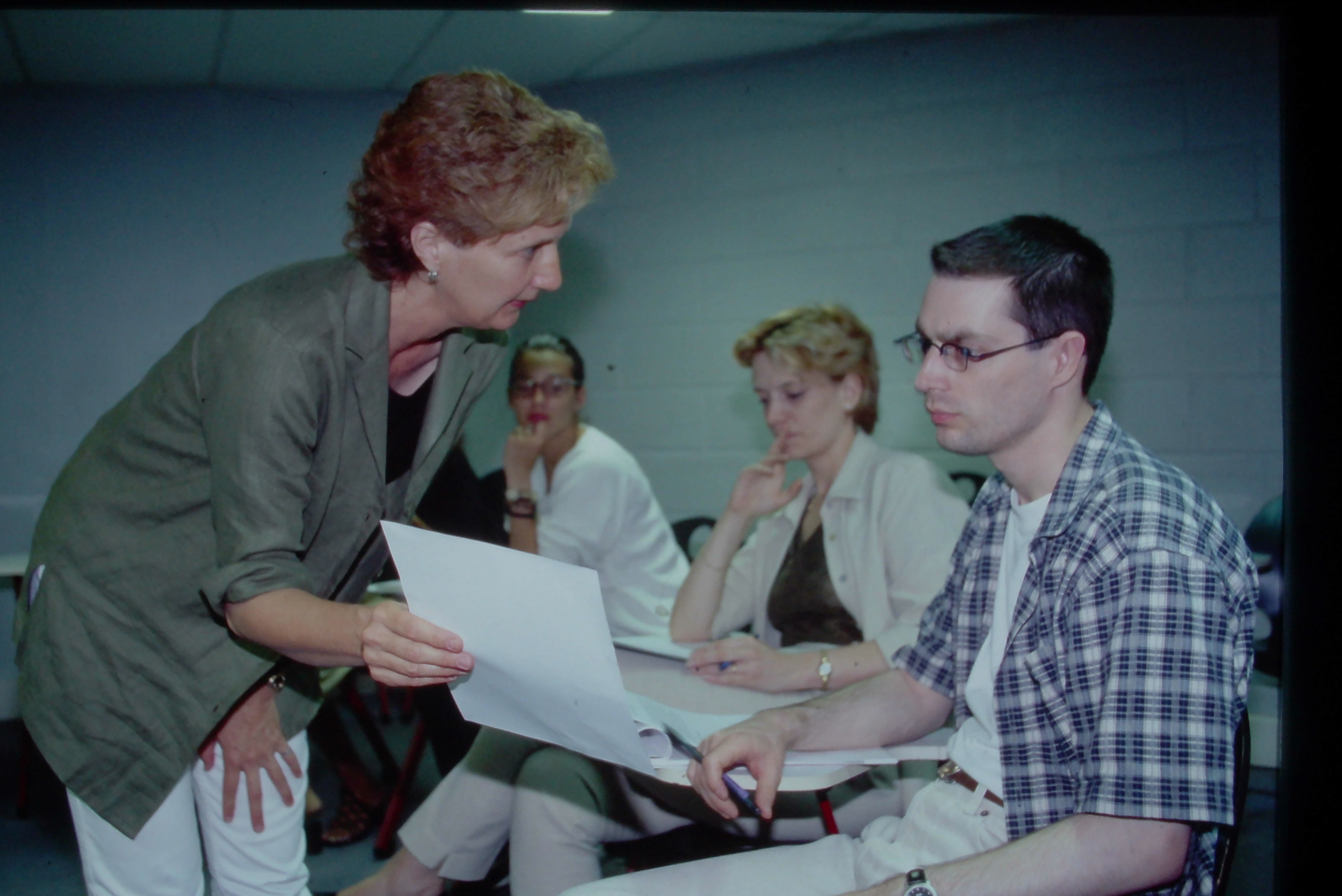 Going over student work