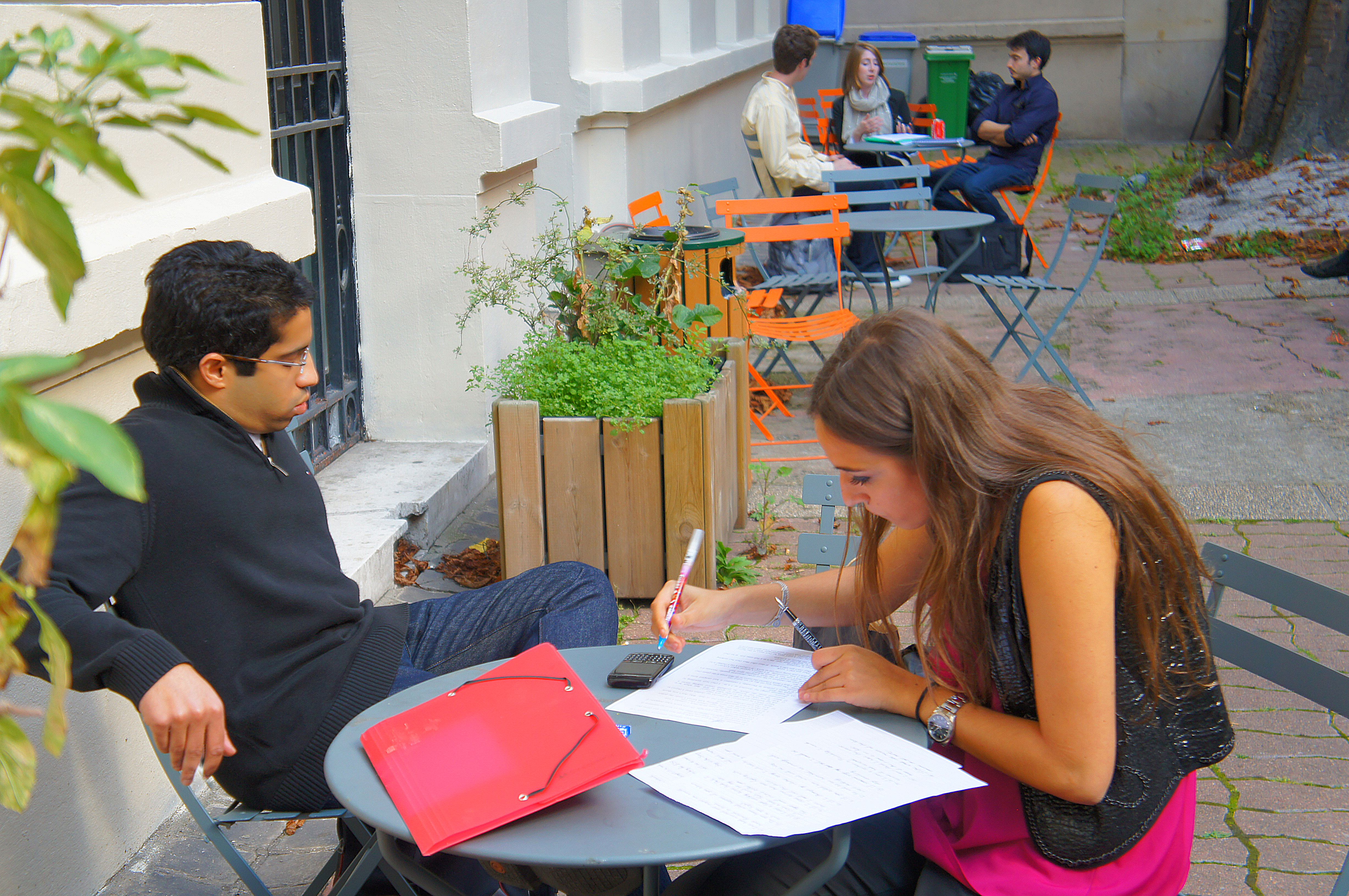 Reviewing notes at the AMEX